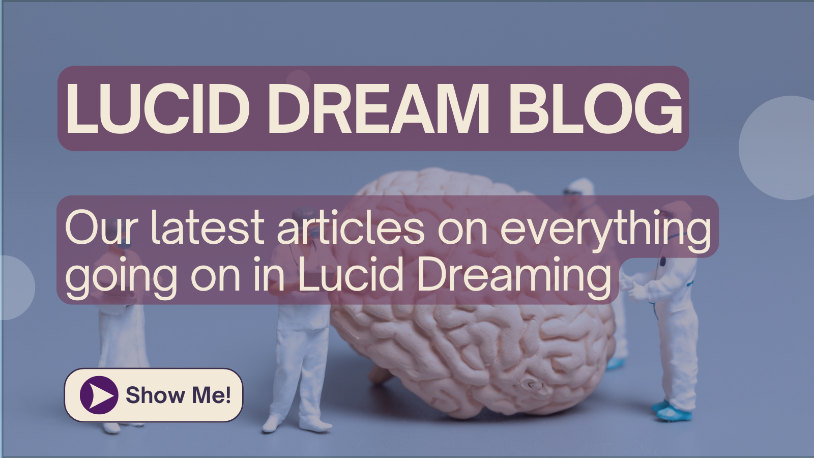 scientists examining a larger than life human brain to represent the science of lucid dreaming